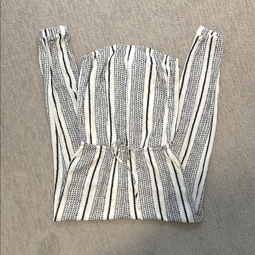 Pink Lily Monochrome Striped Jumpsuit